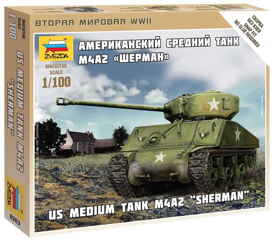 Autentický Zvezda - 6263 - Sherman M-4 1 100