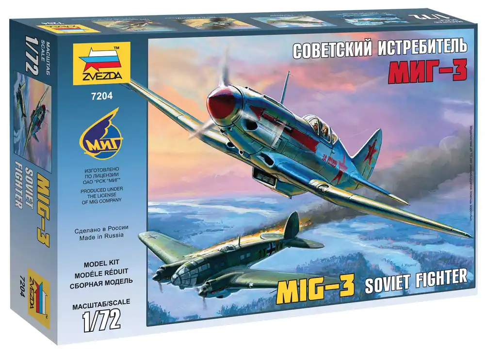 Zvezda - 7204 - MIG-3 Soviet Fighter 1 72 Vysoce Kvalitní