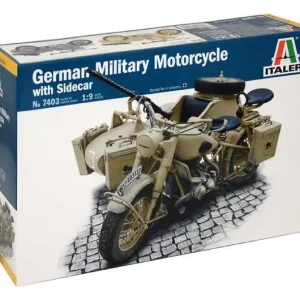 Omezená Nabídka Italeri - 7403 - German Military Motorcycle with Sidecar 1 9