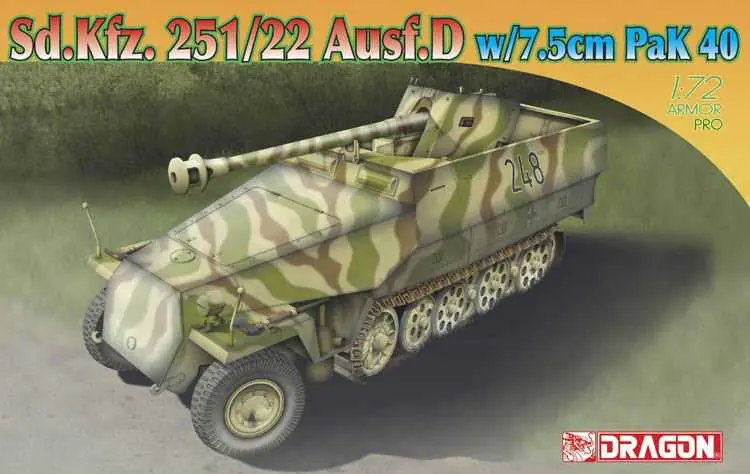 Finální Výprodej Dragon - 7351 - Sd.Kfz.251/22 Ausf.D w/7.5cm PaK 40 1 72