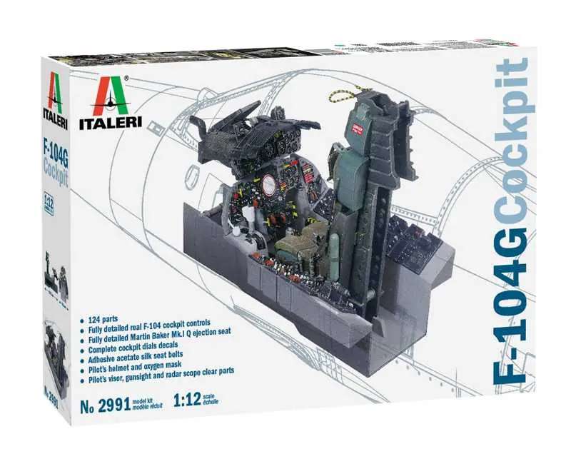 Italeri - 2991 - Model Kit kokpit 2991 - F-104 G STARFIGHTER COCKPIT 1 12 Autentický