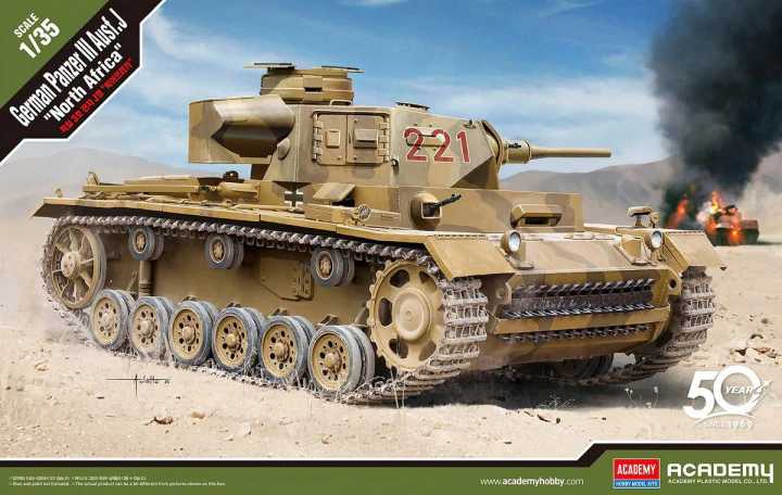 Expresní Doručení Academy - 13531 - German Panzer III Ausf.J North Africa 1 35