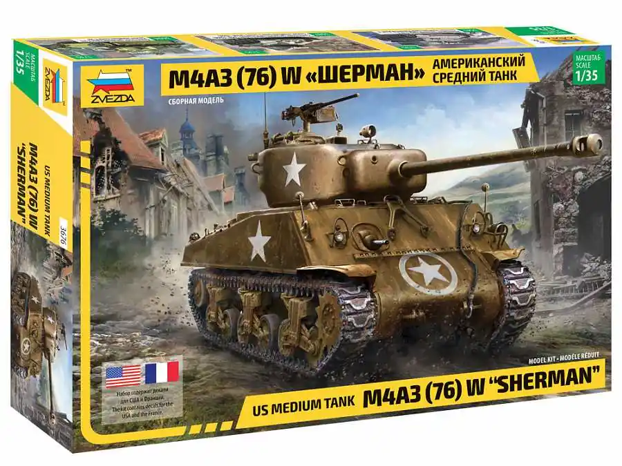 Vrácení Zdarma Zvezda - 3676 - M4 A3 76mm Sherman Tank 1 35