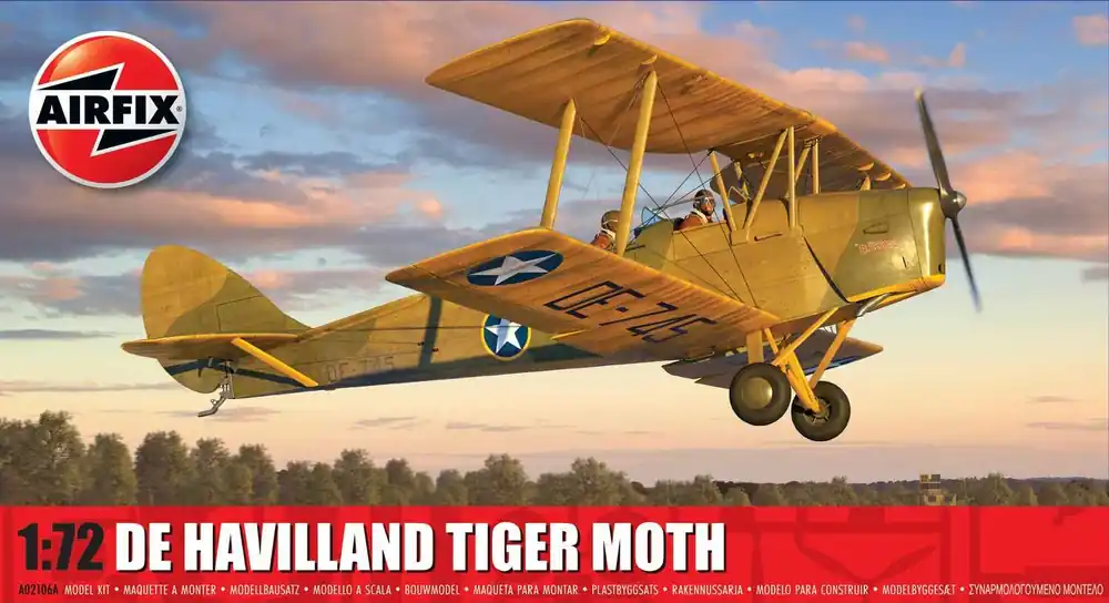 Airfix - A02106A - de Havilland Tiger Moth 1 72 Omezená Nabídka