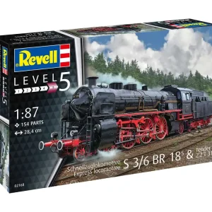 Zlevněný Revell - 02168 - Express locomotive S3/6 BR18(5) with Tender 2‘2’T 1 87
