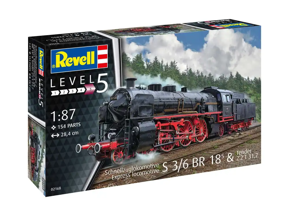 Zlevněný Revell - 02168 - Express locomotive S3/6 BR18(5) with Tender 2‘2’T 1 87