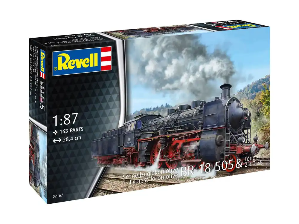 Revell - 02167 - Express Locomotive BR 18 505 with Tender 23 T38 1 87 Expresní Doručení