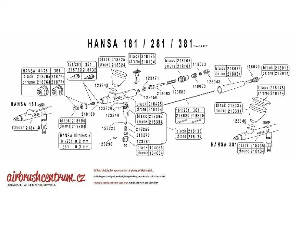 Originální Hansa - 381 tělo pistole chrom 218434