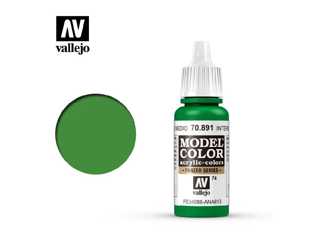 Originální Vallejo - Model Color 74 Intermediate Green 17 ml. 70891