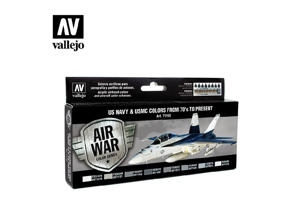 Vallejo - Model Air Set 71155 US Navy and USMC Colors from 70s to present 8x17 Horká Nabídka