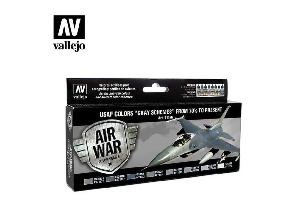 Cenová Bomba Vallejo - Model Air Set 71156 USAF Colors Grey Schemes 8x17 ml.
