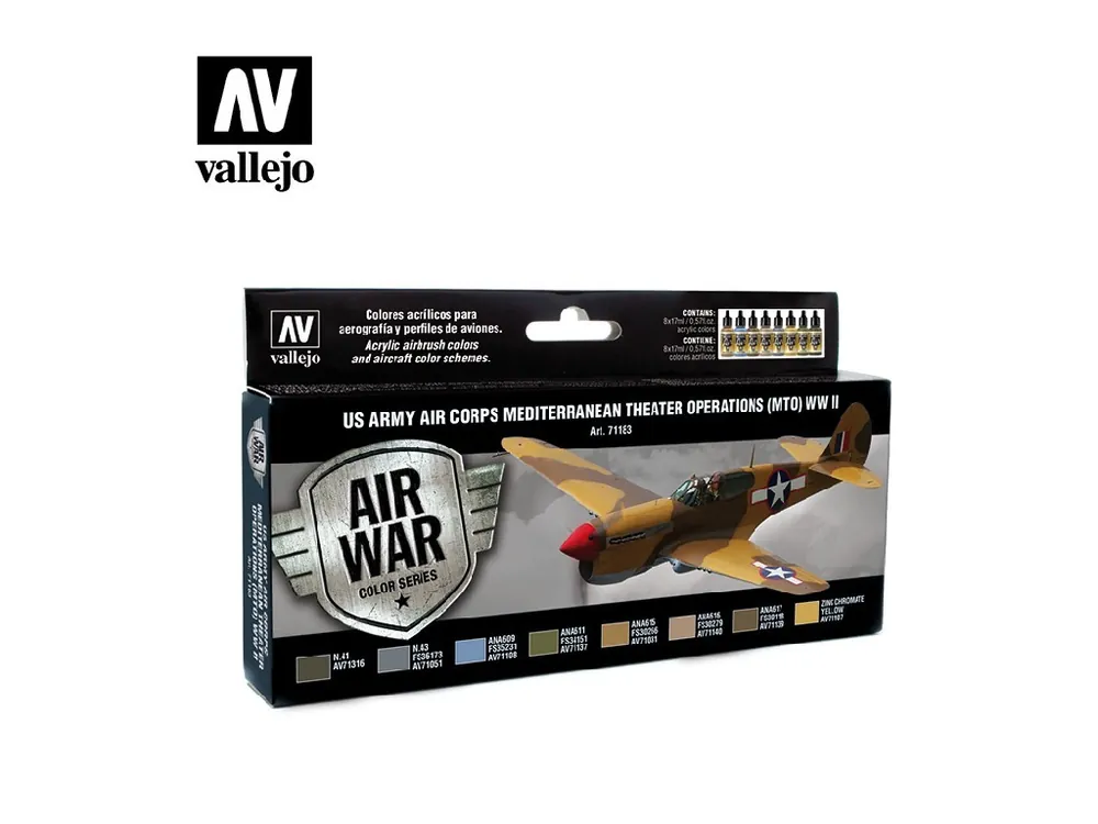 Cenově Výhodný Vallejo - Model Air Set 71183 US Army Air Corps Mediterranean Theater Op. (MTO) 8x17 ml.