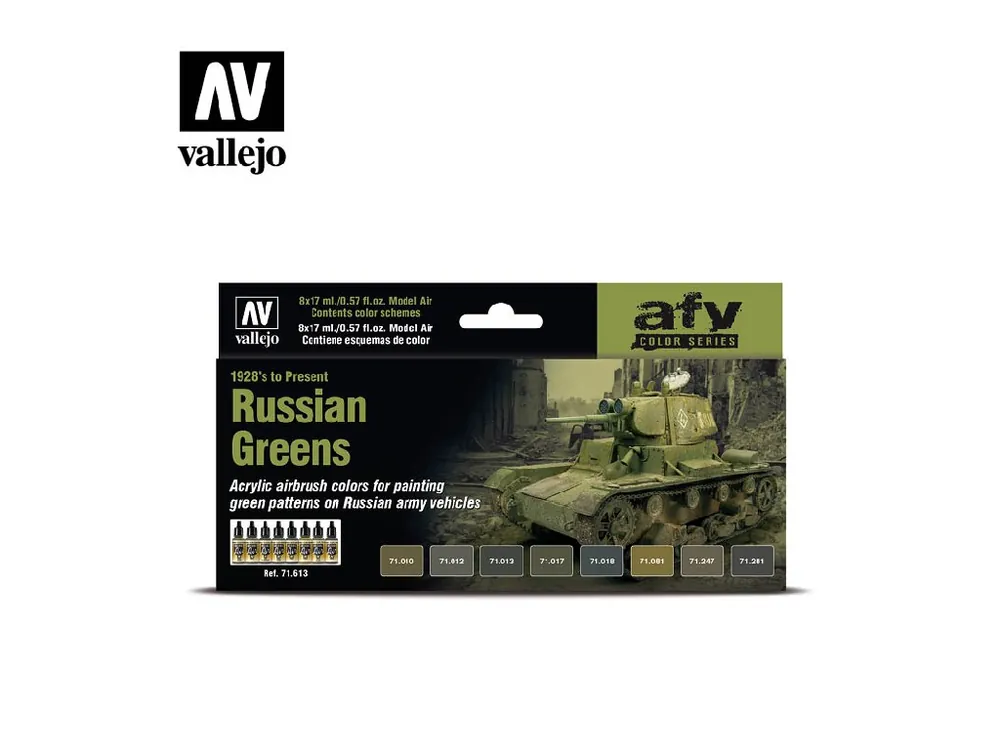 Novinka Vallejo - Model Air Set 71613 Russian Greens 1928 to Present 8x17 ml.