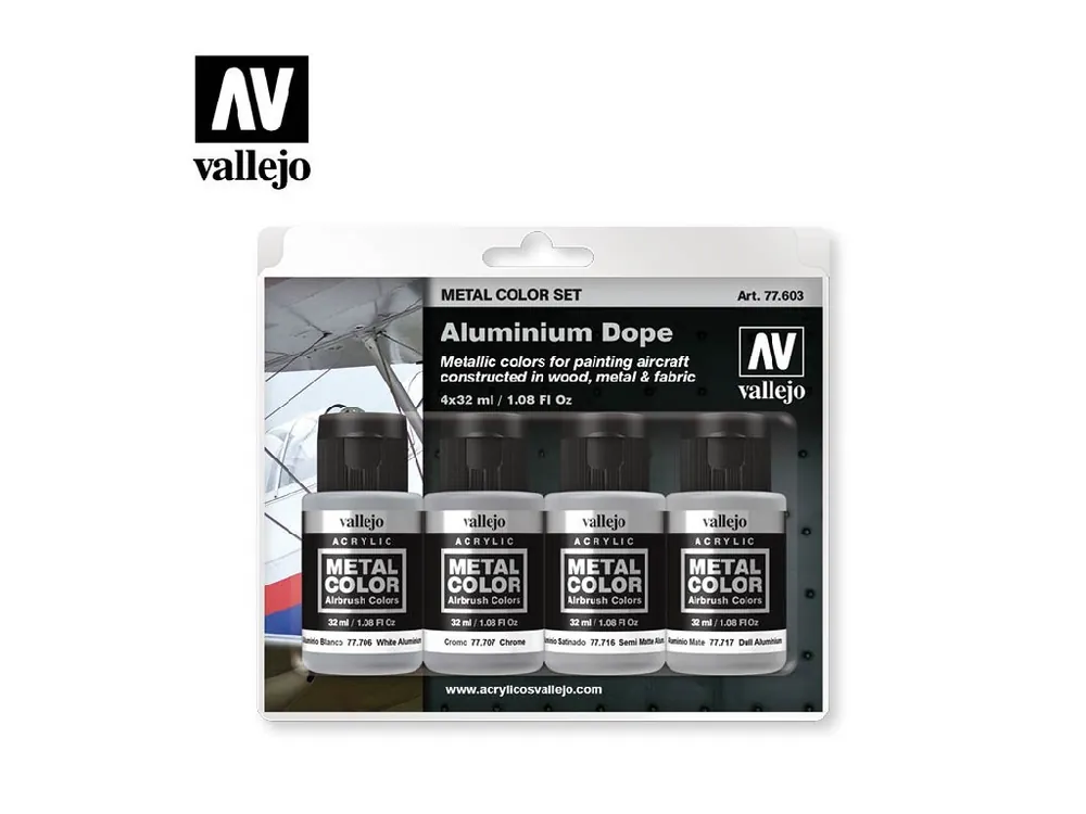 Vallejo - Metal Color Set 77603 Aluminium Dope 4x32ml Omezená Nabídka
