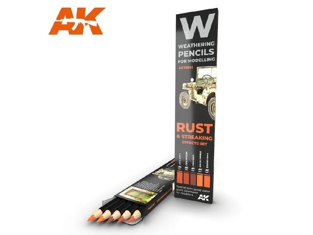AK Interactive - AK10041 - Set akvarelových tužek na odřeniny - Rust and streaking Cenově Výhodný