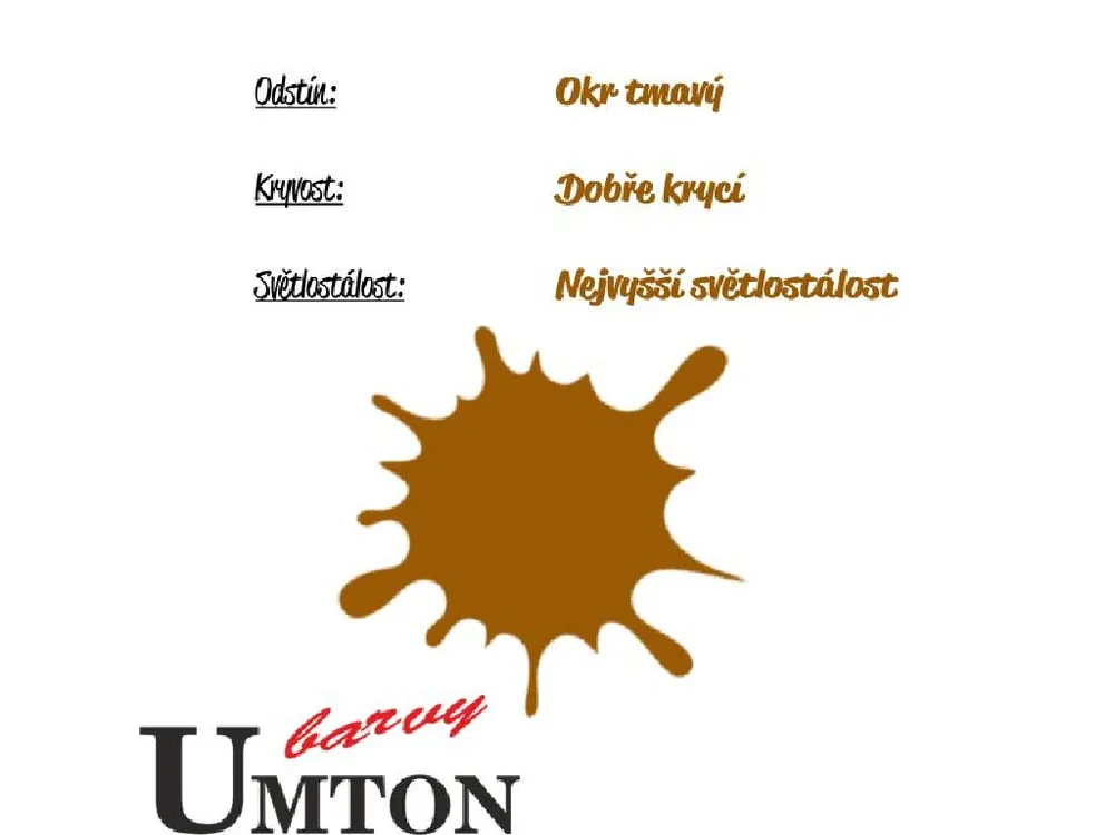 Víkendová Akce Umton - 0602 - Olejová barva - Okr tmavý 20ml