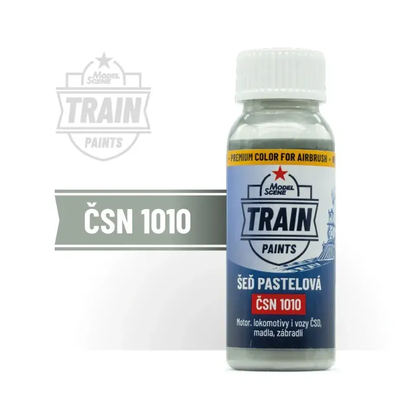 Barva MS Train Paints, šeď pastelová, ČSN 1010, 30 ml, Model Scene 61.102 Vysoce Kvalitní