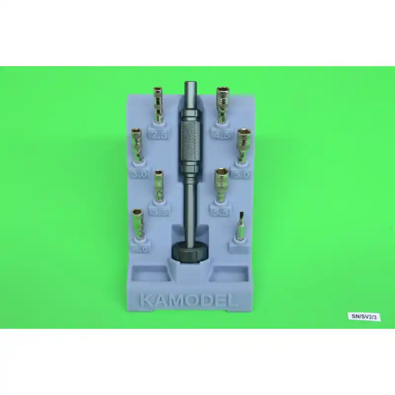 Stojanová sada šroubováku se 7 vyměnitelnými vnějšími šestihrannými bity (2.5-5.5mm) pro přesnou práci, KaModel SN/SV2/3 Horká Nabídka