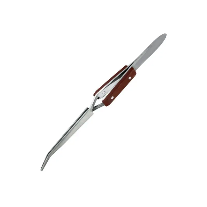 Víkendová Akce Pinzeta zkřížená zahnutá s žáruvzdorným obložením držátka, 160 mm, nerez, Modelcraft PTW1128