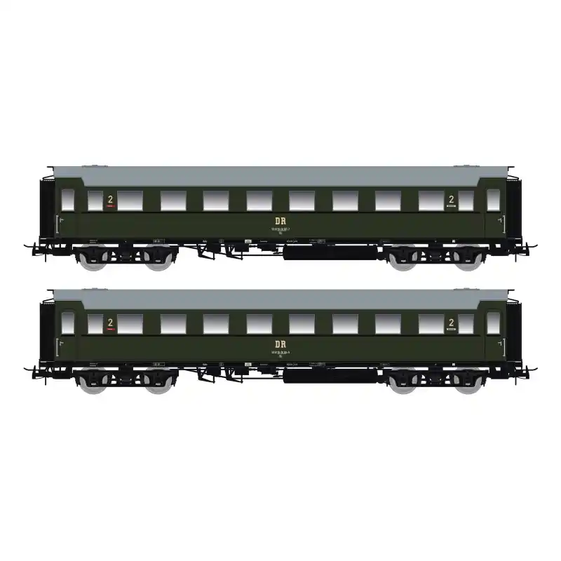 Sezónní Sleva Set dvou osobních vozů 2. třídy C4Ü Sa 07, DR, IV. epocha, H0, Saxonia 87195