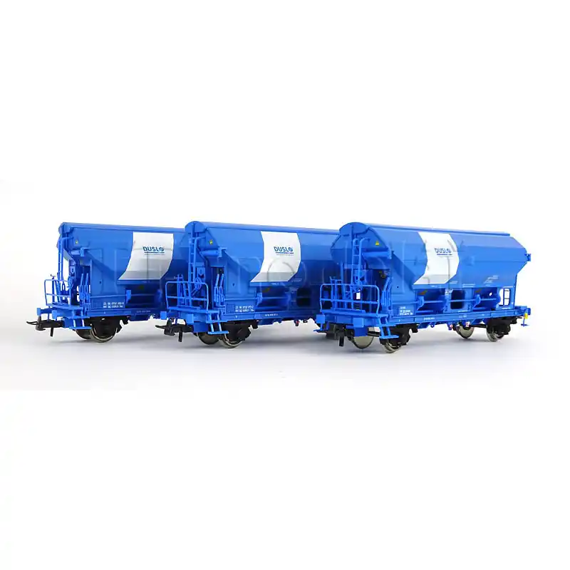 Set tří samovýsypných vozů s odsuvnou střechou řady Tdns, Duslo, VI. epocha, H0, Roco 6600134 Novinka