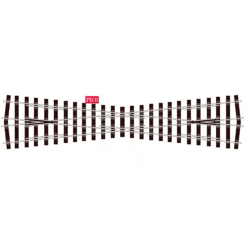 Časově Omezené Křižovatka, typ Bullhead, délka 258 mm, 12˚, H0, Peco SL-U1194