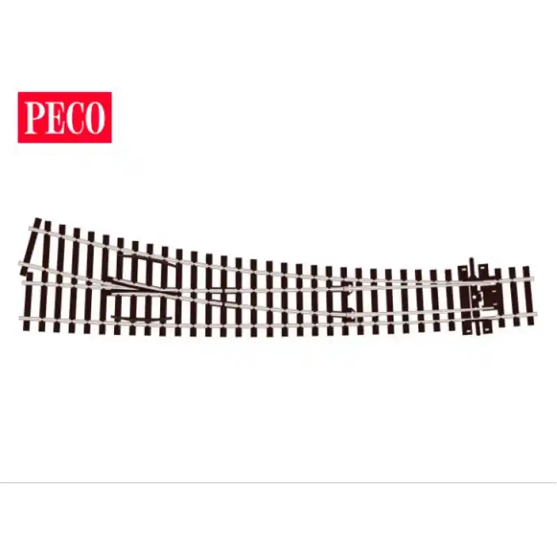 Levá oblouková výhybka, poloměry 1524/762 mm, délka 258 mm, H0, Peco SL-E187 Tovární Cena