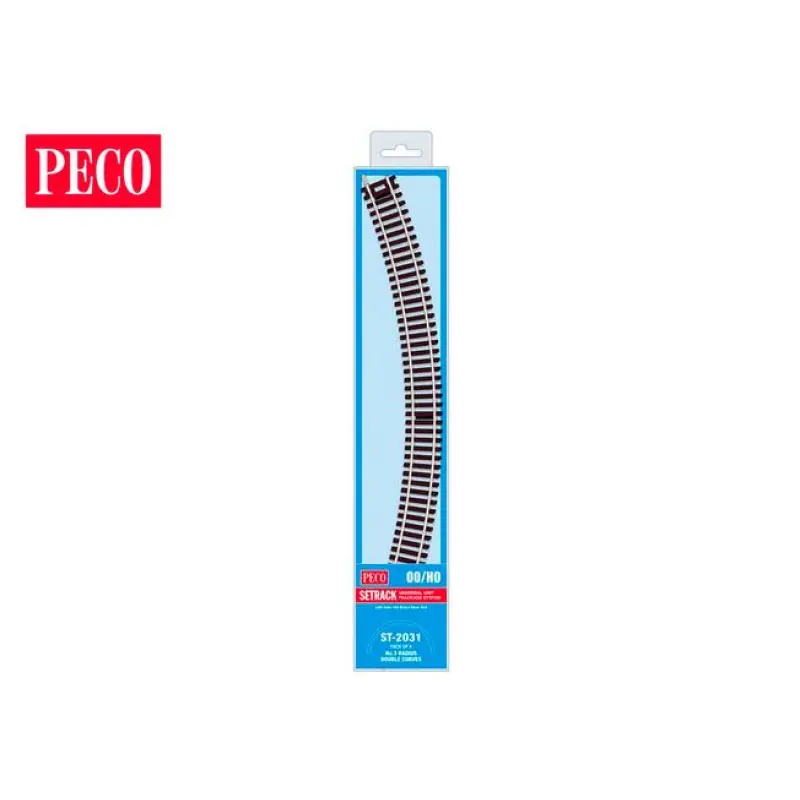 Akční Cena Sada kolejiva SETRACK, 4× oblouková kolej, poloměr 496 mm, 45˚, H0, Peco ST-2031