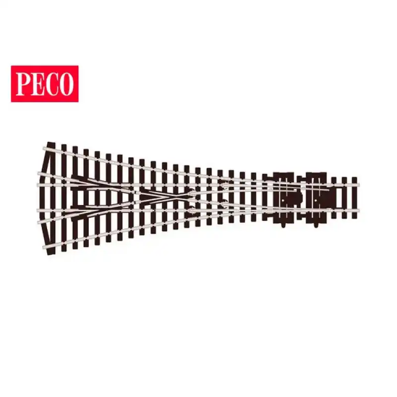 Dokud Zásoby Vydrží Trojcestná výhybka, poloměr 610 mm, délka 220 mm, 12˚, H0, Peco SL-99