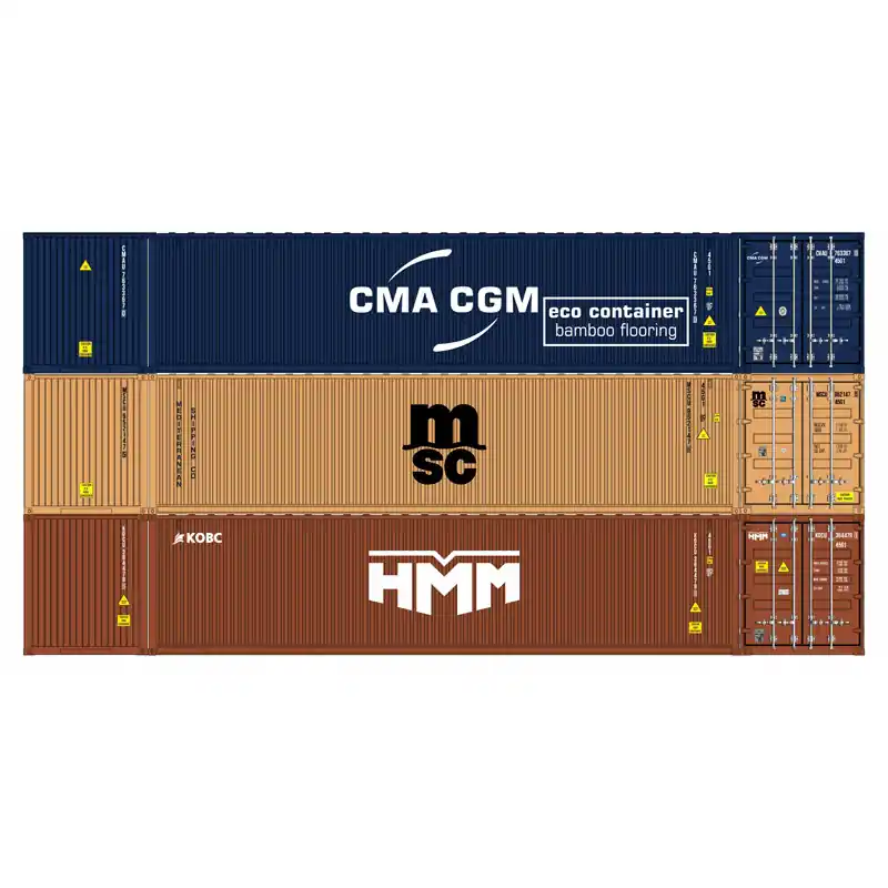 Set 3 kontejnerů CMA-CGM, MSC, HMM, H0, DOPRODEJ, IGRA MODEL 98010062 Aktuální