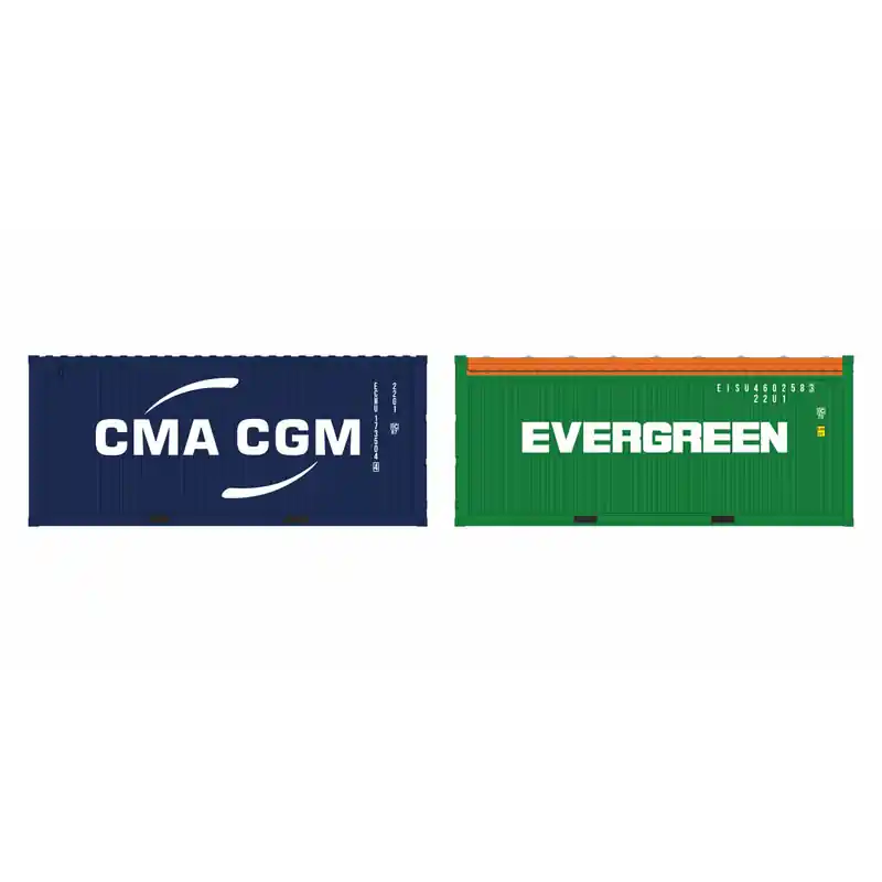 Dokud Zásoby Vydrží Set 2 kontejnerů CMA-CGM LC + Evergreen OT, H0, IGRA MODEL 98010034