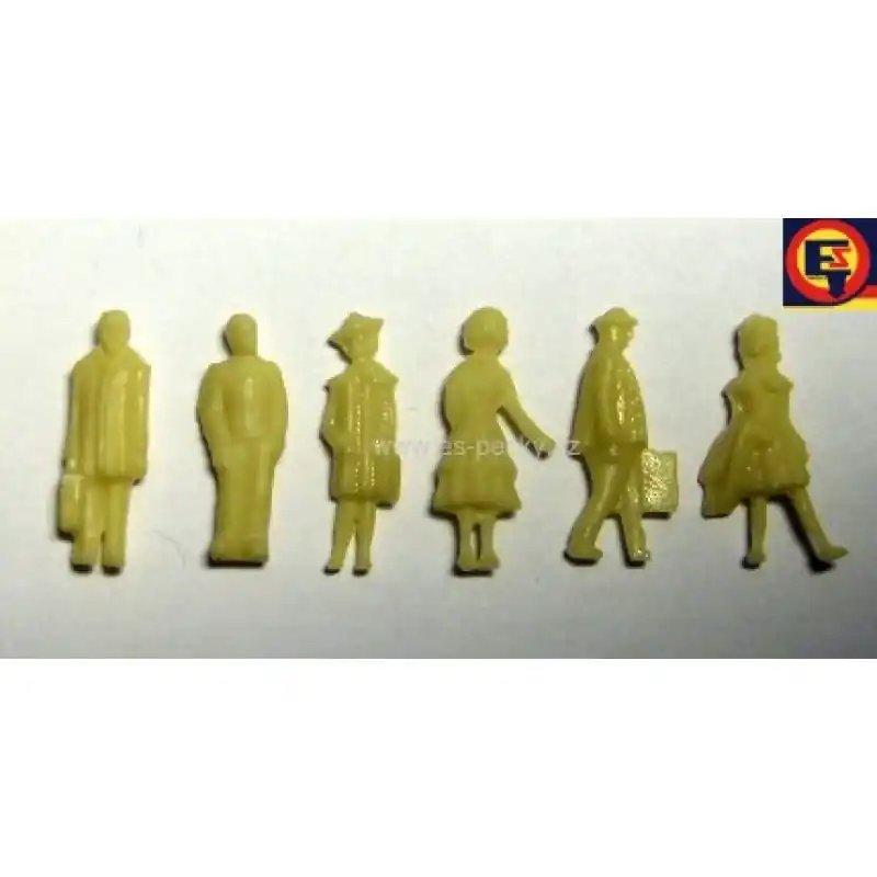 Figurky nebarvené civilní II, 6 kusů, H0, DOPRODEJ, ES Pečky 29507 Aktuální