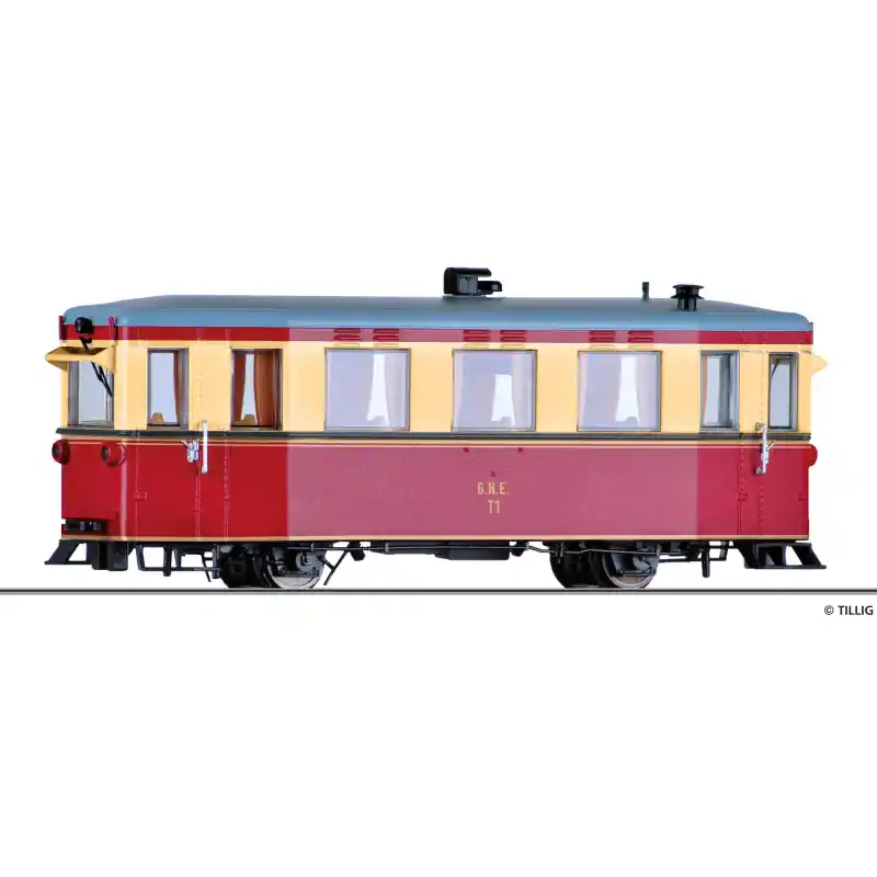 Expresní Doručení Úzkorozchodný motorový vůz T1, Gernrode-Harzgeroder Eisenbahn, II. epocha, H0m, Tillig 02944