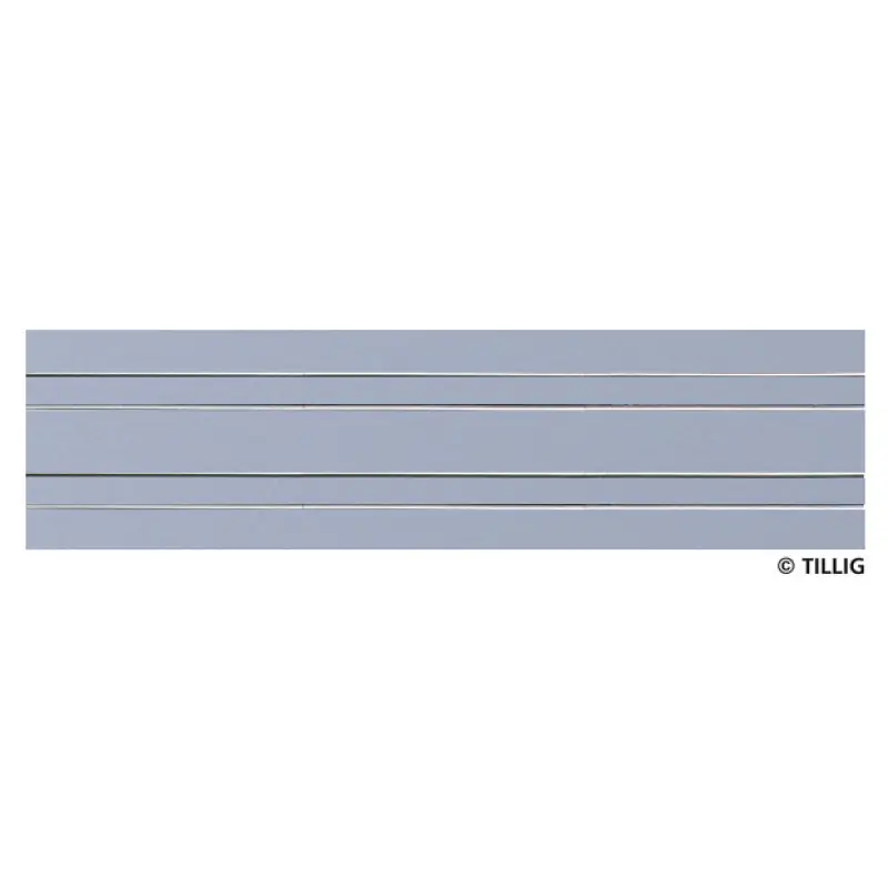Přímá kolej s asfaltem/betonem, dvojkolejka, 316,8 mm, tramvajové kolejivo Luna, TT/H0m, Tillig 87017 Hit Sezóny