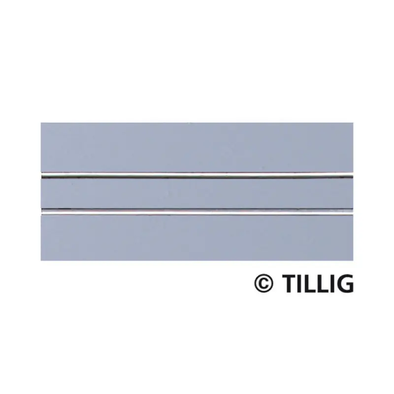 Přímá kolej s asfaltem/betonem, 105,6 mm, tramvajové kolejivo Luna, TT/H0m, Tillig 87012 Akční Cena
