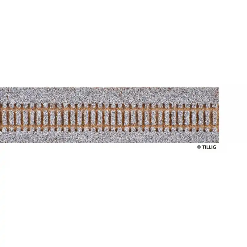 Kolejové podloží pro flexi kolej s ocelovými pražci, šedé, délka 950 mm, H0, Tillig 86557 Odeslání Ihned