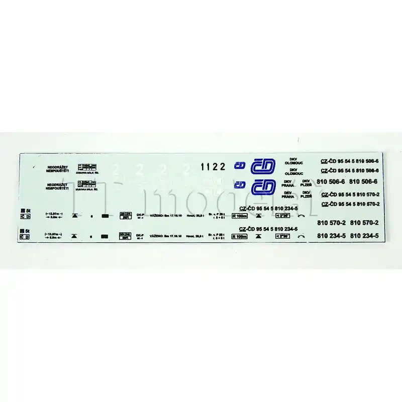 Oblíbený Obtisky na motorový vůz 810, nátěr Najbrt od 2010, ČD, VI. epocha, TT, DOPRODEJ, Jacek 12OM1001