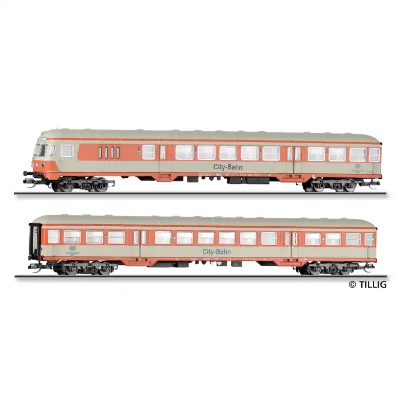 Set dvou osobních vozů v nátěru City-Bahn, DB, IV. epocha, jednorázová série 2026, TT, Tillig 01127 E Cenový Hit