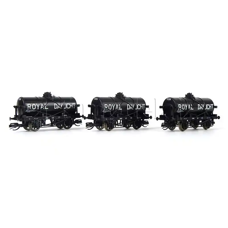 Set tří kotlových vozů 12T ,,Royal Daylight”, I. epocha, TT, Hornby TT6046 Vysoce Kvalitní