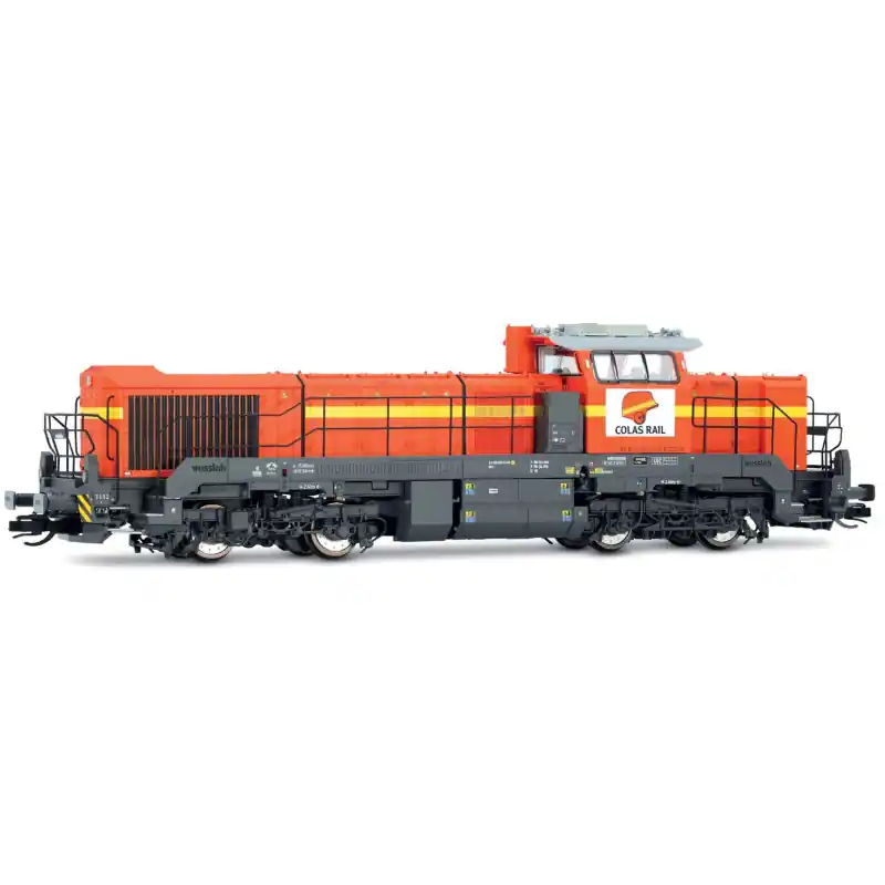 Tovární Cena Motorová lokomotiva Vossloh DE 18, Colas Rail, oranžovo-žkutá, analogová verze, VI. epocha, TT, Arnolsd HN9083
