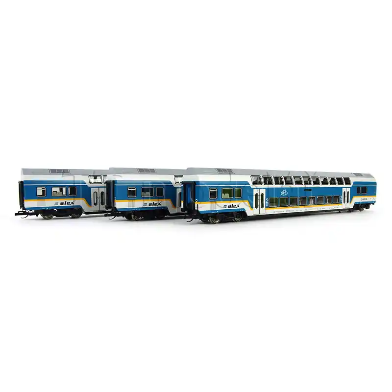 Set tří patrových vozů, Alex, DLB GmbH, VI. epocha, TT, jednorázová série 2025, DOPRODEJ, Tillig 01104 E Objednat Nyní