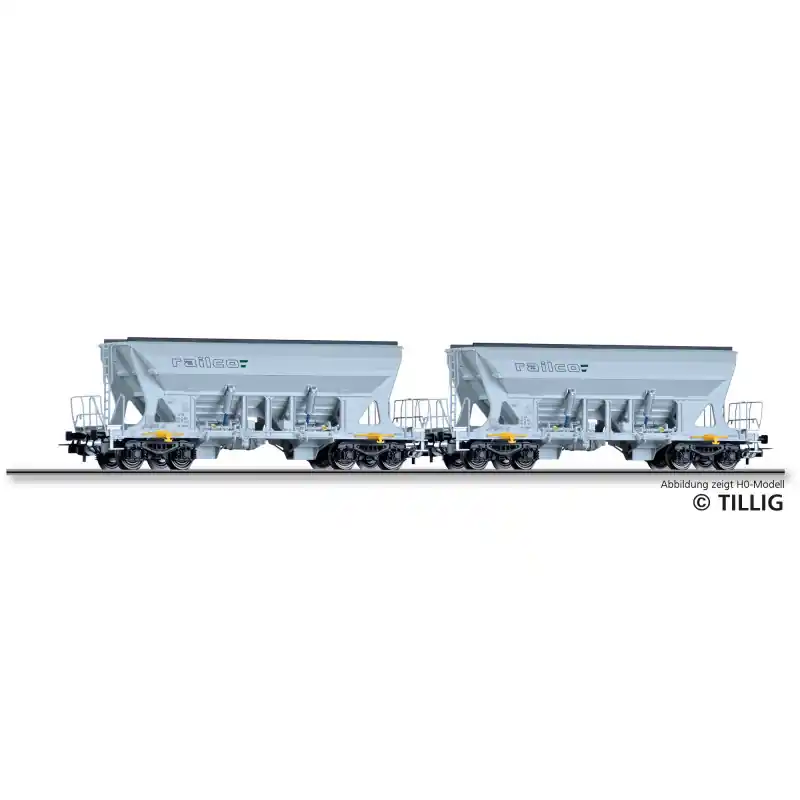 Cenově Výhodný Set dvou výsypných vozů Faccnpps, Railco, VI. epocha, TT, Tillig 01111