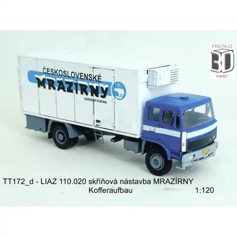 Stavebnice, LIAZ 110, skříňová nástavba, čirá kabina, logo Mrazírny, TT, Štěpnička 172ae Sezónní Sleva