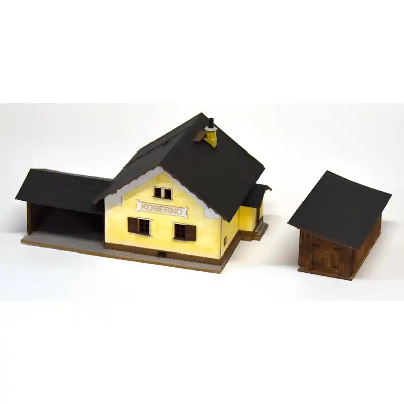 Aktuální Zastávka Koberno s kůlnou, stavebnice, TT, BubiModel tt60203