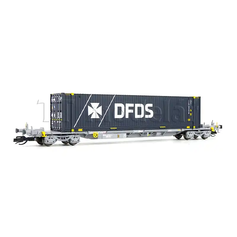 Kontejnerový vůz Sffgmss TOUAX s 45‘ kontejnerem DFDS, VI. epocha, TT, Arnold HN9751 Výhodná Nabídka