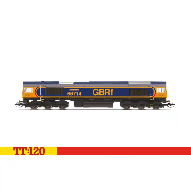 Značkový Motorová lokomotiva Class 66, Co-Co, 66714 ,,Cromer Lifeboat", GBRf, VI. epocha, TT, Hornby TT3016M