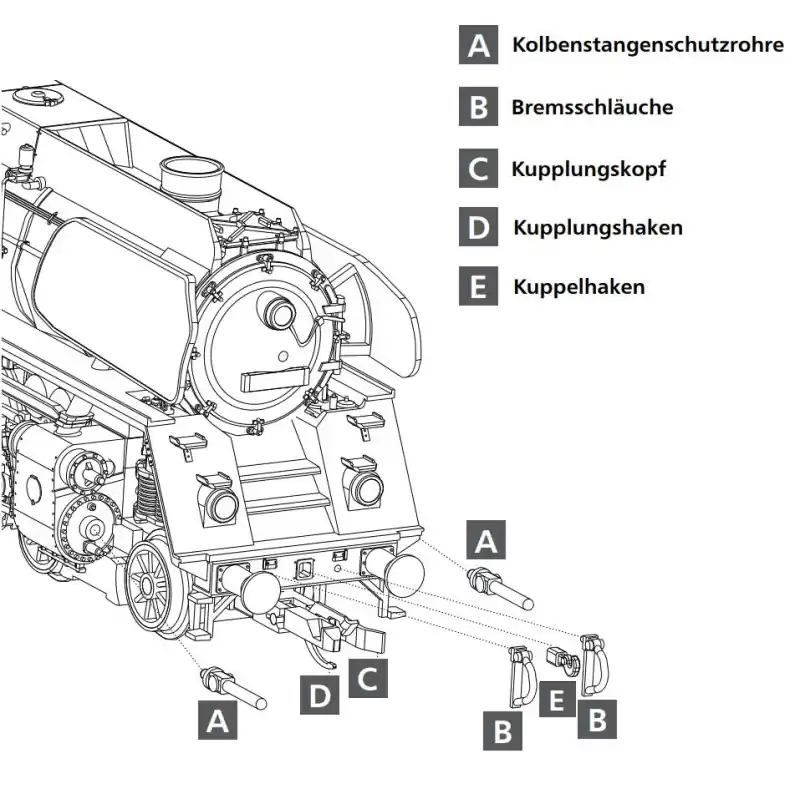 Náhradní díl, dosazovací doplňky pro parní lokomotivu řady 01, TT, Tillig 202194 Pouze Dnes