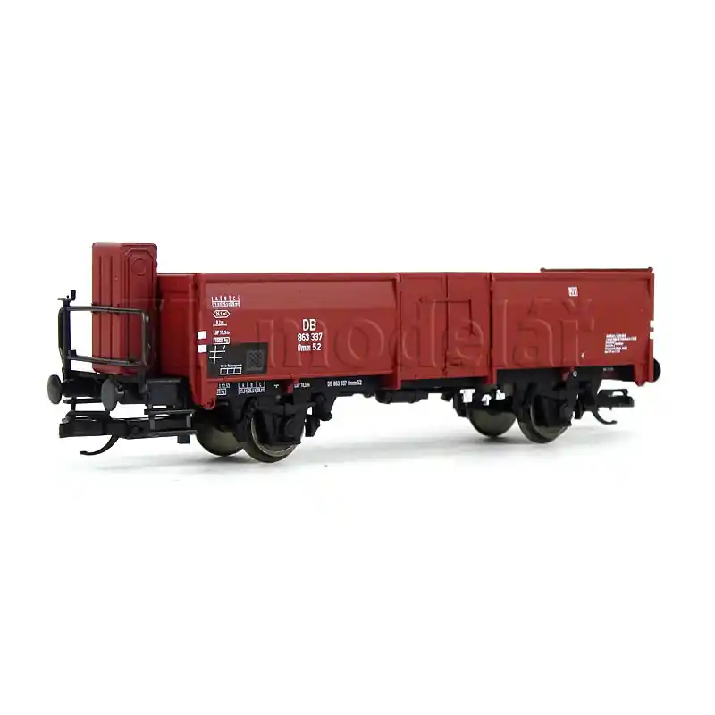Otevřený dvounápravový vůz řady Omm, DB, III. epocha, TT, DOPRODEJ, Tillig 14031 Originální