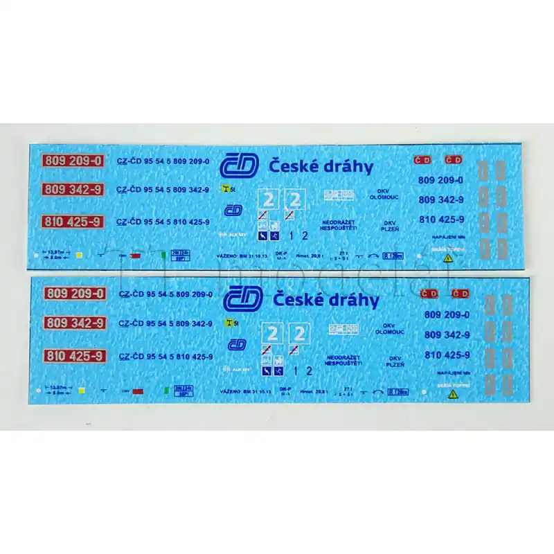 Časově Omezené Obtisky na motorový vůz 810, nátěr Najbrt III od 2012, ČD, VI. epocha, TT, DOPRODEJ, Jacek 12OM1005