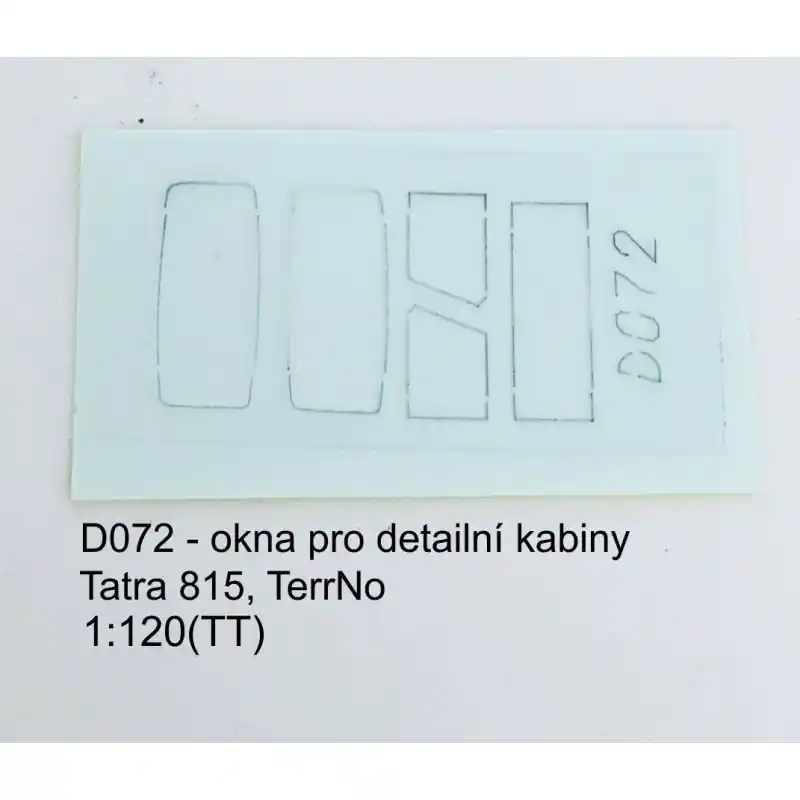 Originální Vyřezávaná okna pro detailní kabiny Tatra 815, TerrNo1, TT, Štěpnička D072